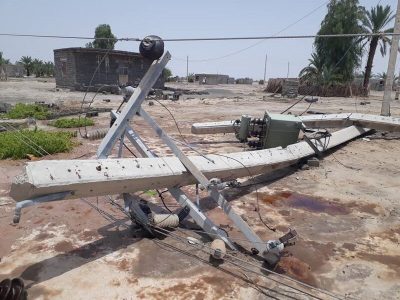 باد و باران به ۱۷ اصله پایه شبکه برق سیستان و بلوچستان خسارت وارد کرد